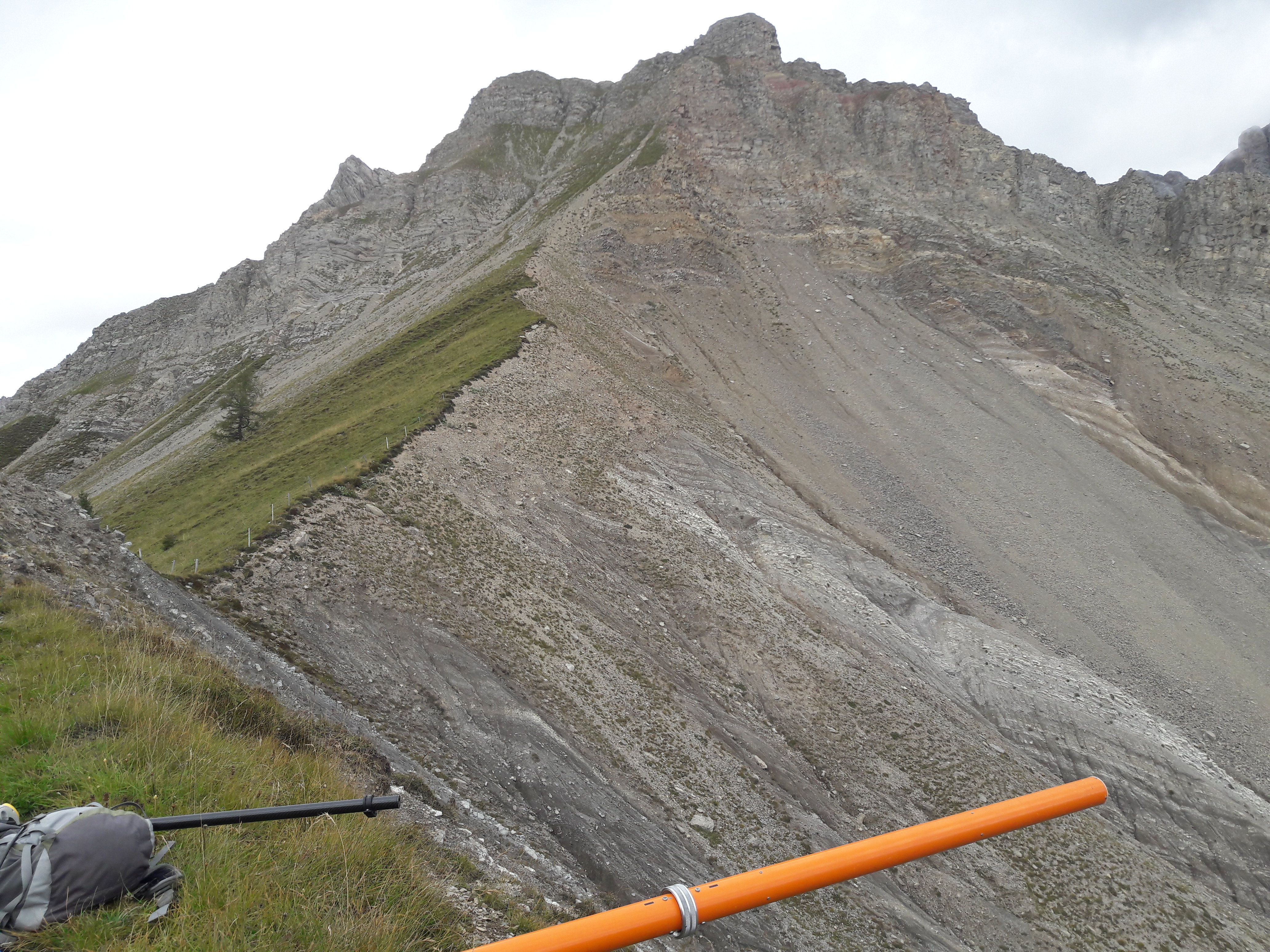 Picture at the top of the val fredda catchment in Italy during EM imaging method trial.
© B. Mary